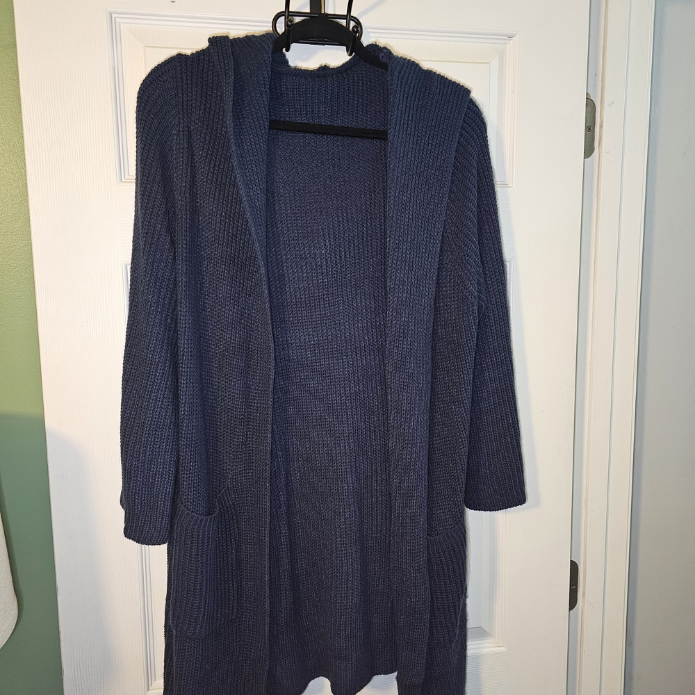 SHEIN Navy Hooded Women's Cardigan